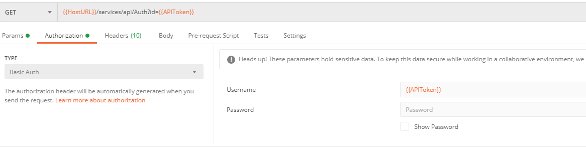 Authorization Tab